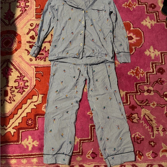 J. Crew men’s small striped cotton poplin skiing pjs - Picture 2 of 5